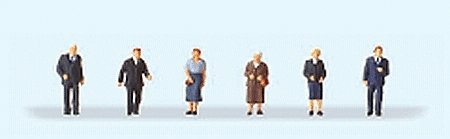 Pedestrians -- Churchgoers (Set 1) pkg(6), N, Preiser Kg 79220