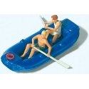 Youths w/Boats -- 4 People & 2 Boats, HO, Preiser Kg 10705