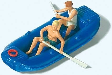 Youths w/Boats -- 4 People & 2 Boats, HO, Preiser Kg 10705