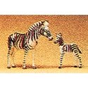 Animals -- Zebras: 2 Adults & 2 Foals, HO, Preiser Kg 20387