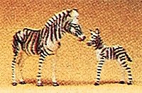 Animals -- Zebras: 2 Adults & 2 Foals, HO, Preiser Kg 20387