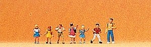 Pedestrians -- School Children pkg(7), N, Preiser Kg 79043