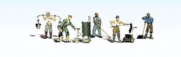 Scenic Accents(R) Figures -- Roofers pkg(6), HO, Woodland Scenics 1828