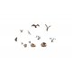 Birds and Nests - Scenic Accents(R) -- 15 Pieces plus 3 Nests, HO, Woodland Scenics 1970