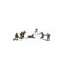 Scenic Accents(R) Figures -- Snowball Fight - 6 Kids, 1 Snowman, 3 Piles of Snows, N, Woodland Scenics 2183
