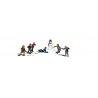 Scenic Accents(R) Figures -- Snowball Fight - 6 Kids, 1 Snowman, 3 Piles of Snows, N, Woodland Scenics 2183