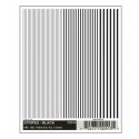 Dry Transfer Alphabet & Number Sets -- Stripes - Black 1/64, 1/32 & 1/16′, ALL, Woodland Scenics 513