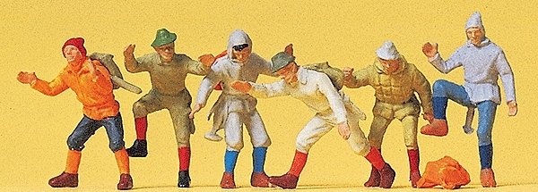 Recreation & Sports -- Mountain Climbers pkg(6), HO, Preiser Kg 14082