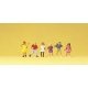 Pedestrians -- School Children pkg(6), HO, Preiser Kg 14074