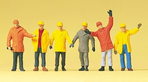Working People -- Wearing Protective Clothing pkg(6), HO, Preiser Kg 14034