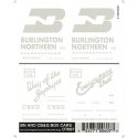 Dry Transfer Railroad Lettering Sets -- BN & CB&Q Boxcars `Way of the Zephyrs`, `Everywhere West` Slogans, HO, Woodland Scenics 