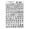 Dry Transfer Alphabet & Numbers - Railroad Roman (3/8 & 1/2′) -- Black, ALL, Woodland Scenics 713