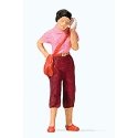 Woman w/Cell Phone, HO, Preiser Kg 28166