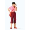 Woman w/Cell Phone, HO, Preiser Kg 28166