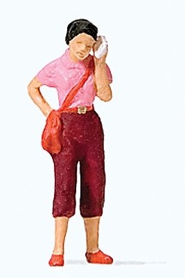 Woman w/Cell Phone, HO, Preiser Kg 28166