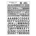 Dry Transfer Alphabet & Numbers - Railroad Gothic - 3/8 & 1/2′ 1 & 1.3cm -- Black, ALL, Woodland Scenics 732