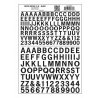 Dry Transfer Alphabet & Numbers - Railroad Gothic - 3/8 & 1/2′ 1 & 1.3cm -- Black, ALL, Woodland Scenics 732