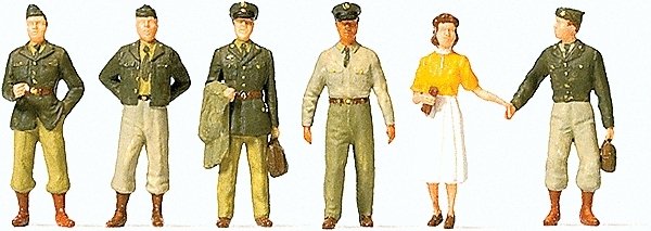 US/NATO 1950s Figure Set -- Soldiers pkg(6), HO, Preiser Kg 10594