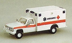 Military - US Air Force (Modern) - Light Trucks -- Ambulance with Chevrolet Pick-Up Cab (whit, HO, Trident Miniatures 90024