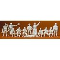 Former German Army WWII - Unpainted Figures -- Infantry at Rest pkg(12), HO, Preiser Kg 16501