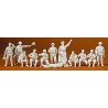 Former German Army WWII - Unpainted Figures -- Infantry at Rest pkg(12), HO, Preiser Kg 16501