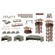 Armed Forces Basic Training Set -- Kit - 2 Towers, 6 Tents, Obstacle Course Details, HO, Faller Gmbh 190039