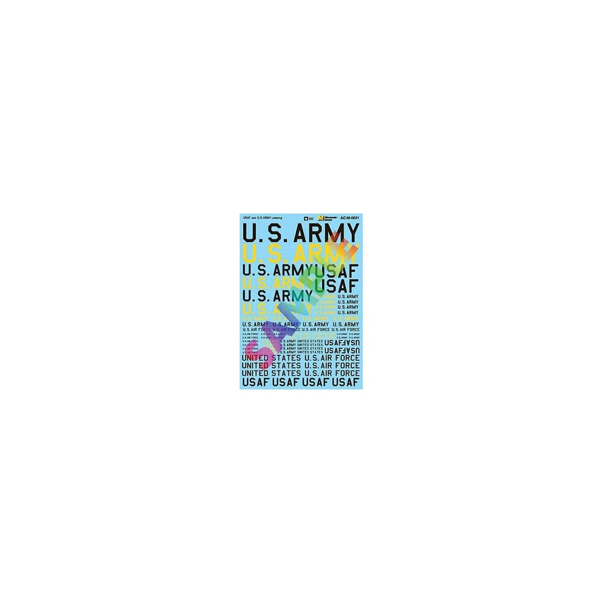 United States Armed Forces - USAX -- Air Force & Army Lettering (yellow, black), O, Microscale Industries Inc AC480031