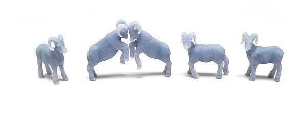 Unpainted 3D Printed Figures -- Bighorn Sheep pkg(5), HO, All Scale Miniatures 870989