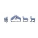 Unpainted 3D Printed Figures -- Bighorn Sheep pkg(5), N, All Scale Miniatures 1600989