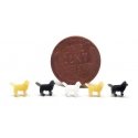 Dogs -- Unpainted 3D Printed Figures Multiple Colors pkg(5), N, All Scale Miniatures 1600962
