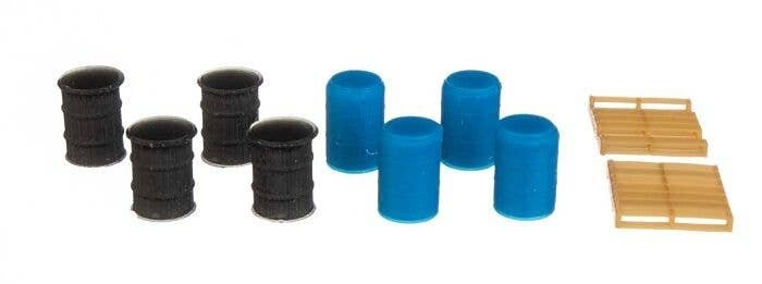 8 Drums & 2 Pallets, HO, All Scale Miniatures 871946
