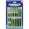 Grass Tufts and Strips 1/4′ 0.6cm Tall -- Summer, 18 of Each, HO, Walthers SceneMaster 1103