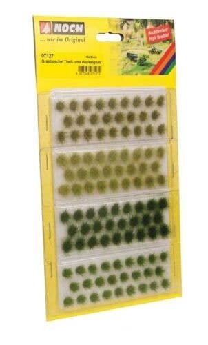 Grass Tufts -- Light and Dark Green 1/4′ 6mm Fibers pkg(104), All Scales, Noch Gmbh & Co 7127