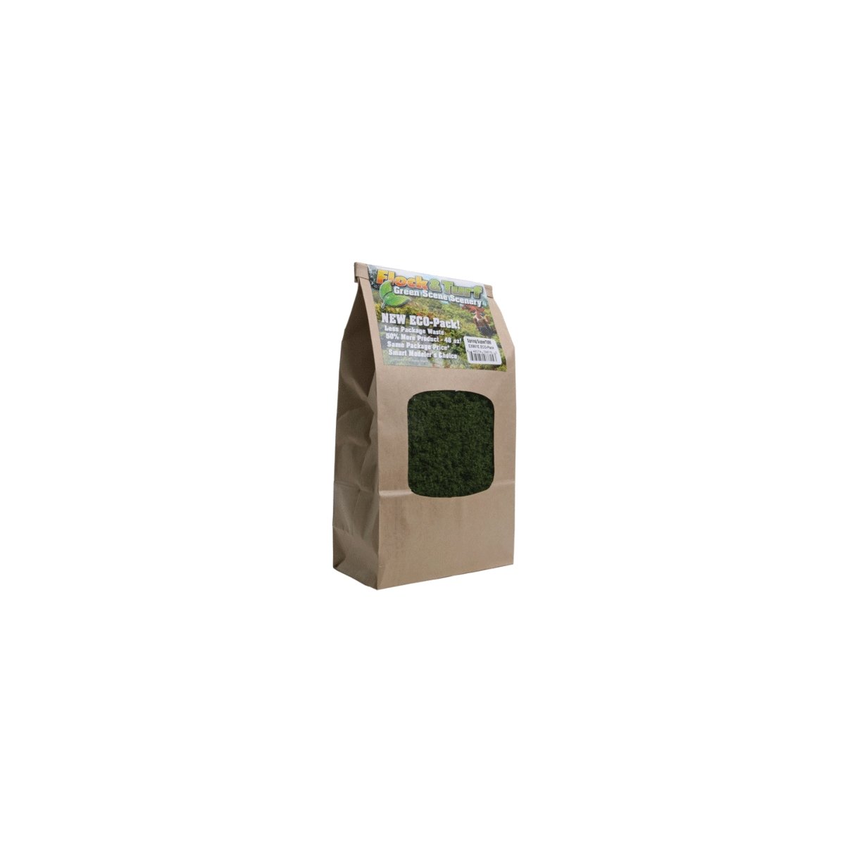 Super Turf Ground Cover ECO Pack Bag - 48oz 1.4L -- Spring Green, All Scales, Scenic Express 861E