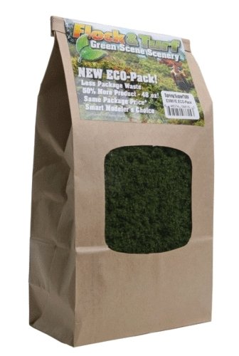 Super Turf Ground Cover ECO Pack Bag - 48oz 1.4L -- Spring Green, All Scales, Scenic Express 861E
