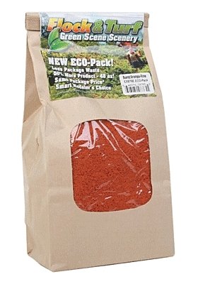 Flock & Turf Ground Cover ECO Pack Bag -- Burnt Orange Fine 48oz 1.4l, All Scales, Scenic Express 876E