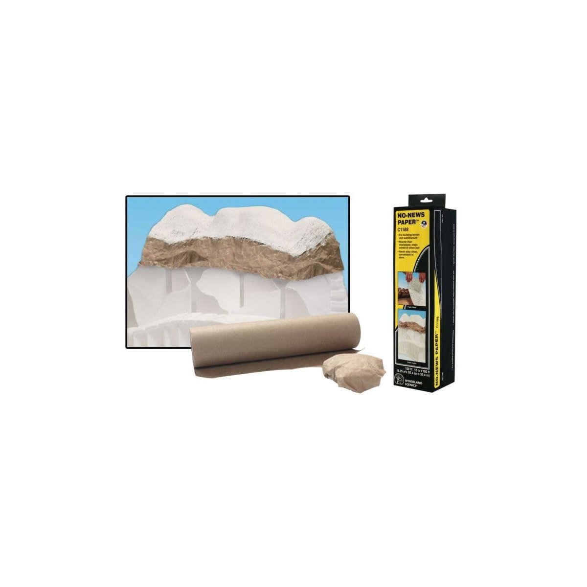 No-News Paper -- 12` x 100` 30.5cm x 30.5m, All Scales, Woodland Scenics 1188