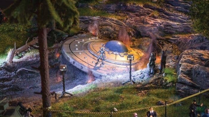 UFO Crash Scene w/Alien -- Hard-Foam & 3D Print Kit - 22.5 x 15 x 6.5 cm, HO, Noch Gmbh & Co 60765