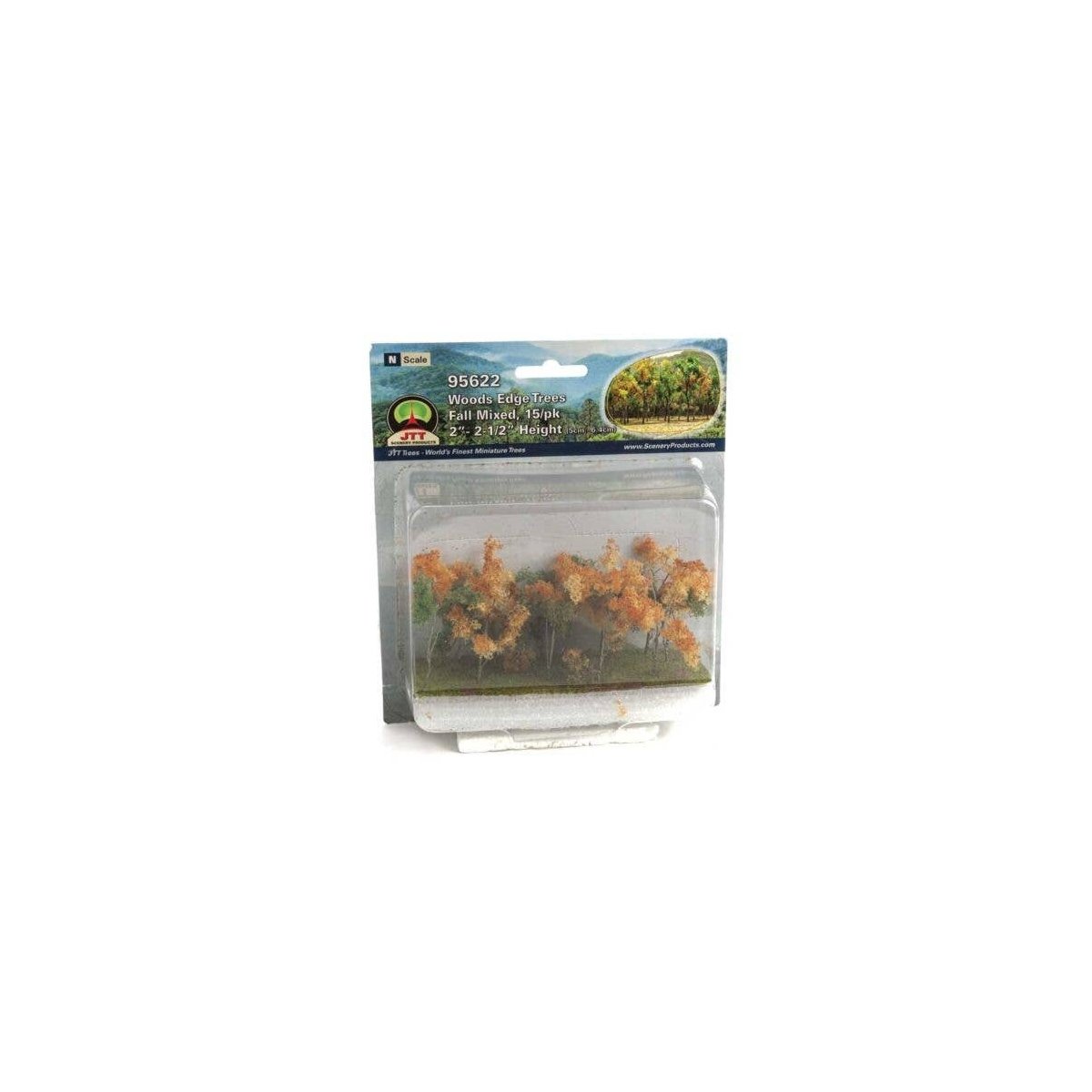 Woods Edge Trees -- Mixed Fall, 2 - 2-1/2′ Tall pkg(15), All Scales, JTT Miniature Tree 95622
