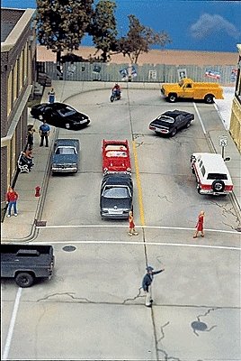 Concrete Street System -- Kit - Complete Set, HO, Walthers Cornerstone 3138