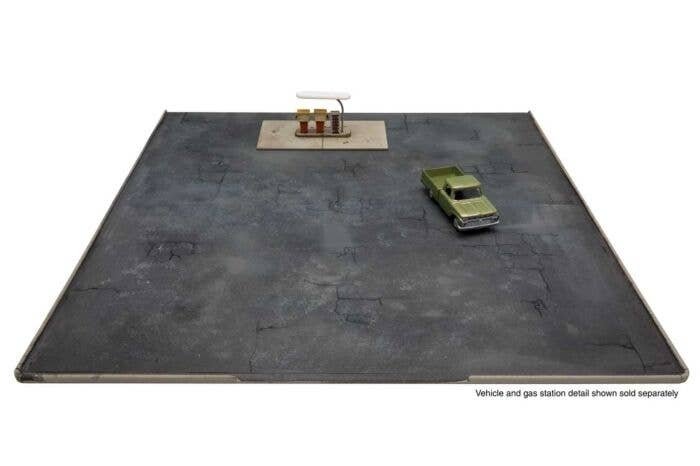 Gas Station Asphalt Parking Lot -- Kit - Set of 2 sections Each: 10-7/16 x 5-1/4′ 26.6 x 13, HO, Walthers Cornerstone 3544