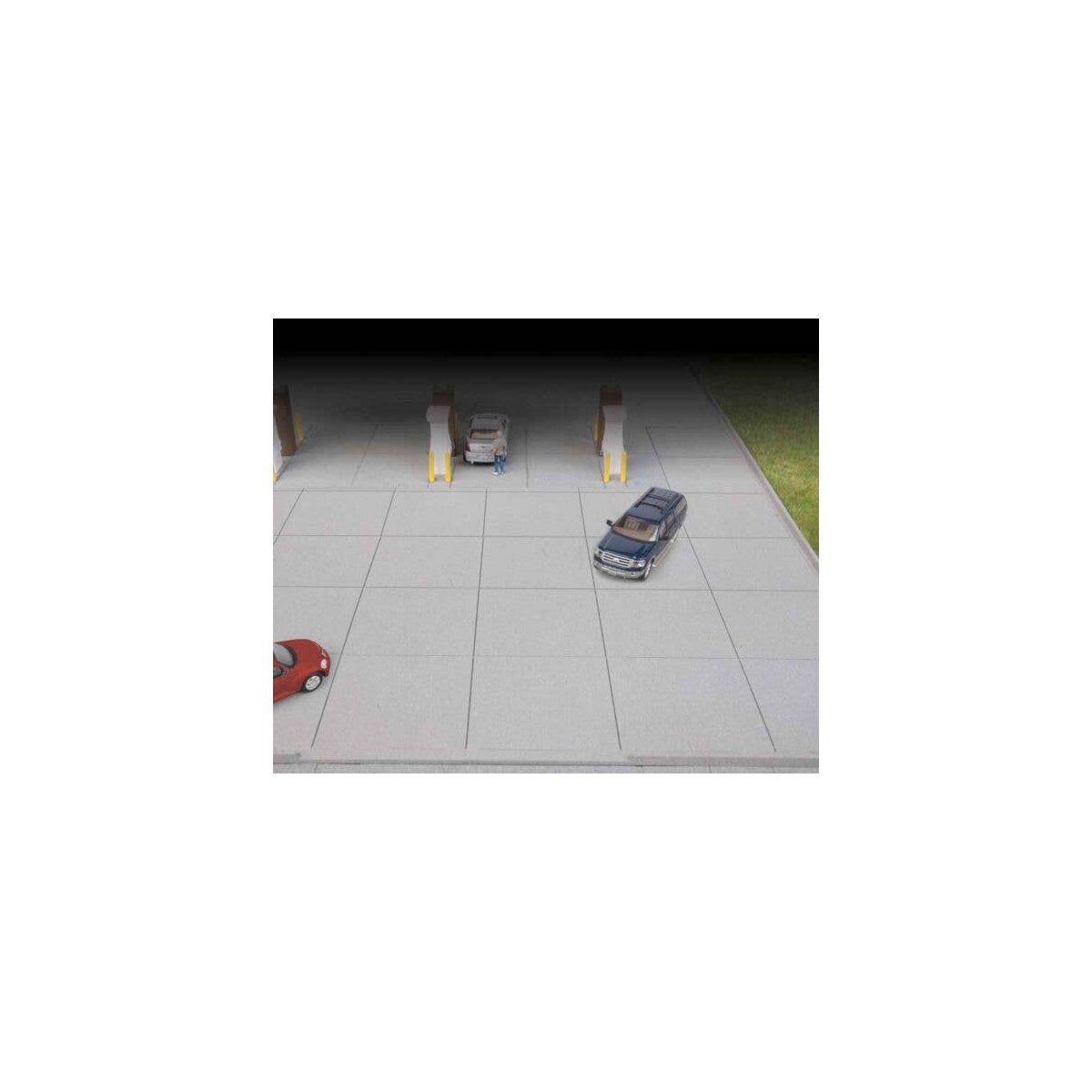 Gas Station Concrete Parking Lot -- Kit - Set of 2 sections Each: 10-7/16 x 5-1/4′ 26.6 x 1, HO, Walthers Cornerstone 3540