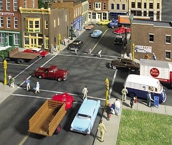 Asphalt Street System -- Straight Sections pkg(10) with Accessories, HO, Walthers Cornerstone 3195