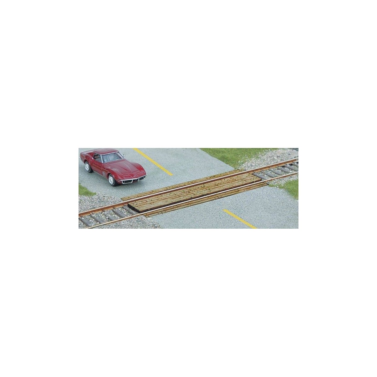 Wood Grade Crossing -- Laser-Cut Wood Kit - Single, HO, Walthers SceneMaster 4158