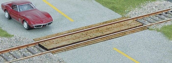 Wood Grade Crossing -- Laser-Cut Wood Kit - Single, HO, Walthers SceneMaster 4158