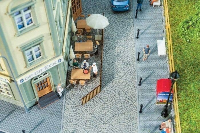 Self-Adhesive Road Surface Sheet -- Roman Cobblestone (light gray), HO, Faller Gmbh 170312