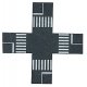 Intersection w/Pedestrian Crossings -- Self Adhesive For 3-1/8′ 8cm Street, HO, Busch Gmbh & Co Kg 7074