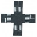 Intersection w/Pedestrian Crossings -- Self Adhesive For 3-1/8′ 8cm Street, HO, Busch Gmbh & Co Kg 7074