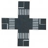 Intersection w/Pedestrian Crossings -- Self Adhesive For 3-1/8′ 8cm Street, HO, Busch Gmbh & Co Kg 7074