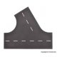 Weathered Asphalt Street 60-Degree Intersection - Stone Art -- 8-11/16 x 7-11/16′ 22 x 19.5cm, HO, Vollmer Gmbh 48264